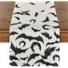 Hoxfly 33 x183 cm Pipistrello bianco e nero Runner da tavola,Pipistrello decorazione da tavolo per Halloween,Runner da Tavola in Lino,per l'arredamento del tavolo da pranzo per feste