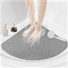 Mofonky Tappetino da doccia angolare antiscivolo, 80 x 80 cm, extra large, per doccia interna, piatto doccia in luffa, opaco, antimuffa, per anziani