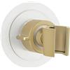 Wenko Supporto per soffione doccia 360°, supporto per doccette in plastica per il montaggio senza foratura con speciale cuscinetto adesivo su superfici lisce, (L/D x H): Ø 8 x 7,5 cm, oro