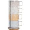 AlexandreHouse CAFE SET 4 DOLOMITE METAL 11X11X27 260 ML ROJO