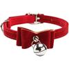 Xoeryoy Collar per animali domestici con collare da gatto a campanello con filo con filo gattino regolabile in velluto con papille di sicurezza elastico arco elastico rossa rossa