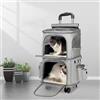 Pucaru Trolley per Animali A Doppio Strato, Trasportino per Gatti con Ruote, Trasportino per Cani Approvato dalle Compagnie Aeree