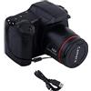 Generic Fotocamera digitale SLR, fotocamera portatile anti-shake per vlogging, schermo TFT LCD da 2,4 pollici, videocamera 1080p, mini videocamera digitale, fotocamera ultra HD con zoom 16X per adolescenti,