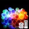 AndThere Catene luminose Esterno,Catena Luminosa Esterno LED,Luci Della Stringa Della Palla Luci LED Batteria alimentato 5M 50LED Con 8 Modalità Impermeabile Flash,Per Natale, Matrimonio, Giardino, Feste