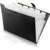 FRETONBA Raccoglitore Documenti con 13 Tasche, Cartelline Portadocumenti A4 Design Dell'etichetta, Porta Documenti Design dei Pulsanti, Portadocumenti Plastica, Divisori Raccoglitori ad Anelli, Nero