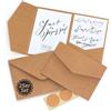 Japun - Set di 25 biglietti Pocketfold con buste formato B6, marrone | Cartoncini carta kraft 250 g/m² con buste 150 g/m², pochette per inviti, partecipazioni e inviti di nozze da personalizzare