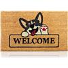 AMARU DOOR MATS Zerbino Saluto Cane Fibra di Cocco - 70x40cm Zerbino Ingresso Casa con Superficie Antiscivolo in PVC e Fibra Cocco - Per Corridoi, Porte Esterne - Accessori per la Casa - Design Minimalista Originale