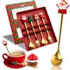 Darryy Cucchiaio Natale, Darryy Cucchiaino Natale, Cucchiai Natale, Cucchiai Natalizi, Posate NatalizieOro, Decorazioni Tavolo Casa (4, Oro)
