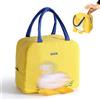 KASESSS Borsa Termica Porta Pranzo, Portatile Borsa Porta Pranzo, Riutilizzabile Borsa Frigo Piccola Pranzo Ufficio, Carino Borsa Pranzo Giallo Paperelle, Lunch Bag per Lavoro, Viaggi, Picnic