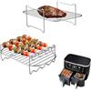 mizikuu 2 Pezzi Accessori Friggitrice ad Aria, Accessori Airfryer Supporto Compatibile con Ninja Foodi AF300EU AF400EU Friggitrice Ad Aria Calda a Doppia Zona Con 4 Bastoncini Per Grigliare