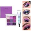 Bploar Palette Ombretti 9 Colori Matte E Glitter, Waterproof, Sfumatura Matte Scintillante, Ombretto Altamente Pigmentato, Palette Trucco Occhi (Viola, 1)