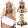 Creuost 4X1 T-part Lace Front Human Hair Wig #613 Blonde Body Wave Wig Parrucca Lace Front Wig Brazilian Remy Virgin Hair Parrucca Donna Capelli Veri Umani No Shedding No Tangle 24 Pollice