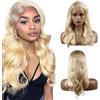 Creuost 4X1 HD Lace Wig #613 Blonde Wig Human Hair Parrucca Donna Capelli Veri Umani Body Wave Lace Front Human Hair Wig No Smell Pre Plucked Virgin Hair With Baby Hair 20 Pollice