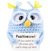 NQEUEPN Gufo Positivo Divertente, Bambola Lavorata a Maglia All'Uncinetto con Gufo Positivo con Carta di Incoraggiamento Peluche di Supporto Emotivo per Decorazione della Scrivania Dell'Ufficio(Blu)