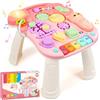 LUVTOY Tavolo Multiattivita Bambini - Giochi Bambini 1 Anno Giocattoli Bambino Giochi Montessori 1 Anno Tavolo interattivo Bambini 1 Anno Regalo Bimba Bimbo 1 2 3 Anni (Rosa)