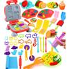 Ophy plastilina per Bambini - 54 Pezzi Argilla da Modellare Pasta Modellabile Bambini Includono Strumenti per L'Impasto per Hamburger, Macchina per Il Gelato, Tagliatelle, Pizza Plastilina Bambini