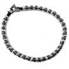 Spadarella Gioielli Spadarella bracciale unisex realizzato con anellini in argento brunito ed ematite chiara, diametro 4 mm lunghezza 19 cm.