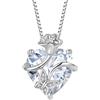 FJ Collana Farfalla in Argento Sterling 925 Ciondolo Fiore di Rosa con Aprile Pietre Portafortuna Gioielli per Donna Lei Amiche Moglie Mamma