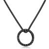 GAVU Collana Porta Anelli da Uomo, Collana da Uomo Catena Nera con Ciondolo Porta Anelli 55cm