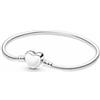 PANDORA Bracciale Snake Chain Sterling Silver Bracelet with engravable Heart Clasp 599206C00-20 Marca, Talla única, Metallo, Nessuna pietra preziosa