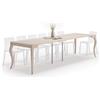 Mobili Fiver, Tavolo Consolle Allungabile, modello Classico, 45(306,2) x90 cm, Olmo perla, fino a 14 posti, Consolle da Soggiorno, Made in Italy