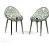 SIEDITI FUORI E DENTRO Sedie in Policarbonato Diamante - Design Moderno, Trasparenti per Sala da Pranzo, Cucina o Salotto - Gambe Smontabili (2 Sedie, Fumè)