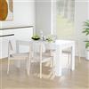 Homgoday Tavolo da pranzo bianco 140 x 74,5 x 76 cm, in legno ingegnerizzato, tavolo da cucina, sala da pranzo, mobile per casa, ufficio, bar e ristorante
