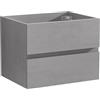 GOOBUY Mobile Bagno Sospeso, Mobile base lavabo, Mobiletto Bagno con 2 Cassetti,60x45x46cm, Soft-Close, Grado