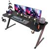Homall 160 x 60 cm Scrivania Gaming Ergonomica, Tavolo con Piano del Tavolo in Fibra di Carbonio, Tavolo Gaming con Ganci per Cuffie, Nero