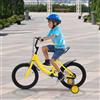 Dekltus Bicicletta per bambini da 16 pollici, regolabile in altezza, con ruote di supporto, doppio di freno, per bambini con statura da 105 cm a 135 cm (5-8 anni) (giallo)