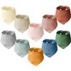 HOTUT Bavaglino Neonato, 10 Cotone Bavaglini Neonata Bandana, Bavaglini Bandana 4 Strati in Morbido Cotone, Bavaglini Neonato con 2 Bottoni di Regolabili, Bambino Drool Bavaglini per Bavaglino