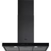 AEG DBE5982HR - Cappa aspirante decorativa, 90 cm, 3 livelli di potenza, collegamento Hob2Hood, silenzioso, ricircolo con filtro al carbone, funzione brezza, luci LED, nero, classe A, prodotto in UE