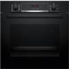 Bosch HBA574BB3 Serie 4 Forno da incasso 60 x 60 cm, pulizia auto pirolisi, controllo display LED, programmi automatici, pulizia idrolitica, aria calda 3D per cottura uniforme, nero