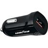 Goodyear Caricatore 1 USB Q.C. 3.0, PD18W, Ricarica Veloce, 1 Porta USB per Presa Accendisigari Auto, 5V/3A 9V/2A 12V/1.5A