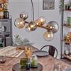 HOFSTEIN lampada a sospensione Chehalis, 8 luci in metallo/vetro nei colori nero/ambra/fumo/trasparente, dal design vintage con paralumi vetro, max. 144 cm, G9, sala da pranzo, soggiorno, cucina
