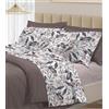 Riad Arredo Set Completo Letto 100% Cotone Percalle Italiano - Set Lenzuola Morbido Delicato Made in Italy (Tropical Beige, Matrimoniale)