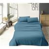IlGruppone Il Gruppone Passione Casa Set Lenzuola 100% Cotone Di Flanella Completo Letto Made In Italy Anti-Pilling Tinta Unita Lenzuolo Sopra Sotto Federe (Petrolio, Matrimoniale)