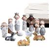 Hobngmuc 12 pezzi di Natale Gesù Presepe Ornamenti, Gesù Nascita Set Miniatura Scena Mangiatoia Statuine, Statua in Resina Della Nascita Di Gesù Set Natale Da Tavolo Scena Personaggi Set