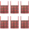 Home Tresor - Cuscini per Sedia Cucina Natalizi, Set Cuscini Sedie Natale, Morbida Imbottitura in Microfibra, Coprisedia Natalizi Reversibili, 40x40 cm, Made in Italy Tartan Rosso, Set 6 Coprisedia