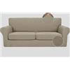 YYDSWTW Copridivano 3 pezzi Copridivano extra large a 2 posti Copridivano elasticizzato con fodere per cuscino separate Copridivano a due posti Khaki