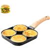 NC NC Padella per frittate a 4 fori multiuso per pancake, bistecche tritate uova padella frittata antiaderente in alluminio per fornelli a gas e fornello a induzione