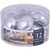DONAU HOME Set di candele galleggianti, argento, 12 pezzi, 2,8 x 4,8 cm, durata 4 ore, candela galleggiante, profumo, candele calde e galleggianti, per cena, matrimonio, piscina
