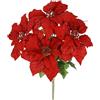 Flair Flower Bouquet natalizio in stella di Natale, 50 cm, rosso, stella d'avvento artificiale, stella di Natale, bouquet X'Mas, decorazione natalizia, fiori artificiali, decorazione di fiori, centrotavola