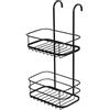 Croydex Organizer da doccia con gancio nero con 2 ripiani, portaoggetti da bagno, accessorio da bagno contemporaneo, resistente acciaio dolce verniciato a polvere, antiruggine