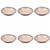 Villa d'Este Home Tivoli Set 6 piatti fondi beige in gres, bordo marrone, Bretagne Terra