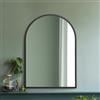 MirrorOutlet Grande specchio da parete in metallo ad arco, moderno, 100 x 70 cm, adatto per camera da letto, soggiorno, spogliatoio e spazi abitativi.
