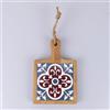 Villa d'Este Home Tivoli Set 6 Tagliere in legno di bambù e ceramica, 19,6x12,9cm, Tradizione