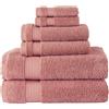 BERIBO Set di asciugamani turchi, 100% cotone (Serenity), 6 pezzi, 620 g/m² (argilla canyon)
