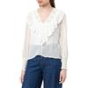 ONLY Onleleanor L/S Dobby Top Wvn Noos Camicia a Maniche Lunghe, Bianco, L Donna