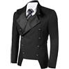 POIUIYQA Costume da principe da uomo blazer gotico steampunk frack cappotto uomo smoking festa vestito medievale vittoriana retrò giacca
